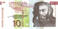 Банкнота 10 толаров 15.01.1992 года. Словения. р11