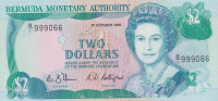 Банкнота 2 доллара 1988 года. Бермудские острова. р34а