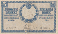 5 марок 1909 (1918) года. Финляндия. р20(9)