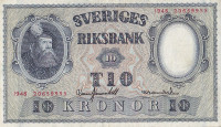 10 крон 1948 года. Швеция. р40i(1)