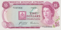 Банкнота 5 долларов 1978 года. Бермудские острова. р29а