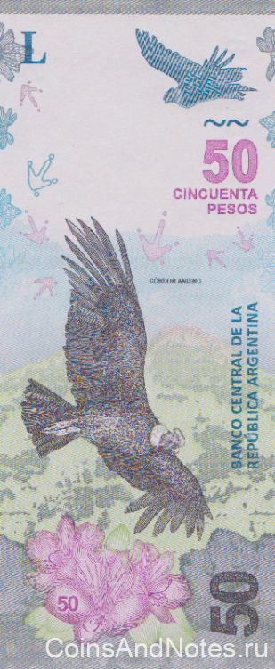 50 песо 2018 года. Аргентина. р363(2)
