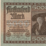 5000 марок 1922 года. Германия. р81е