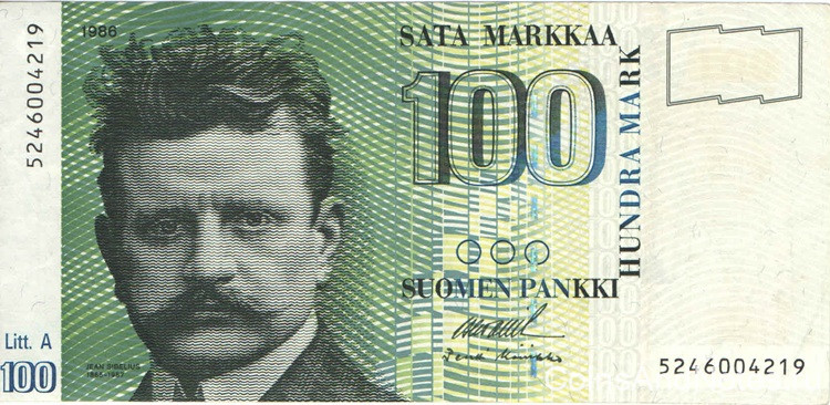  100 марок 1986 года. Финляндия. р119(14)
