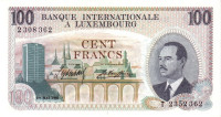 Банкнота 100 франков 1968 года. Люксембург. р14