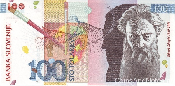100 толаров 15.01.2003 года. Словения. р31