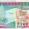 5 долларов 1989 года. Сингапур. р19