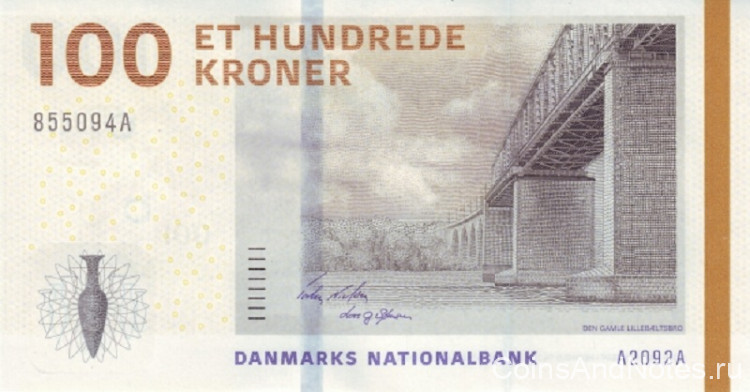100 крон 2009 года. Дания. р66а(2)