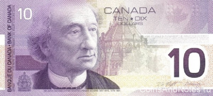 10 долларов 2002 года. Канада. р102с