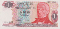Банкнота 1 песо 1983-1984 годов. Аргентина. р311а(2)