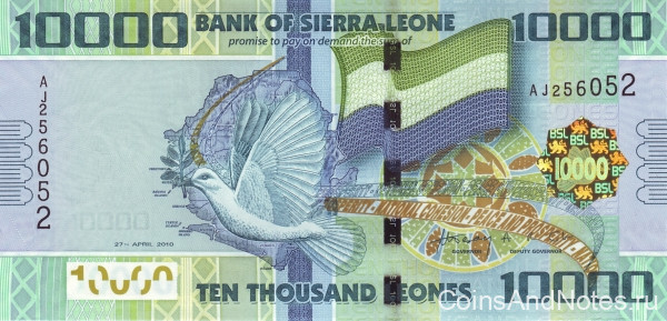 10000 леоне 27.04.2010 года. Сьерра-Леоне. р33
