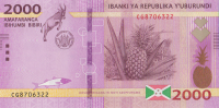 2000 франков 2018 года. Бурунди. р52(18)