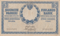 5 марок 1909 года. Финляндия. р9(7)