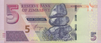 5 долларов 2016 года. Зимбабве. р new