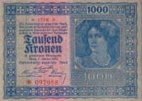 Банкнота 1000 крон 02.01.1922 года. Австрия. р78(1)
