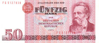 Банкнота 50 марок 1971 года. ГДР. р30b