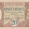 20 франков 1928-1938 годов. Джибути. р7b