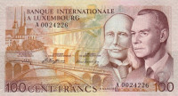 Банкнота 100 франков 08.03.1981 года. Люксембург. р14А