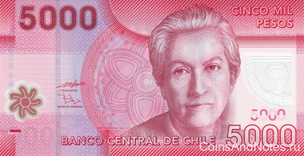 5000 песо 2009 года. Чили. р163а