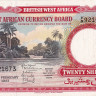 20 шиллингов 1957 года. Британская Западная Африка. р10а