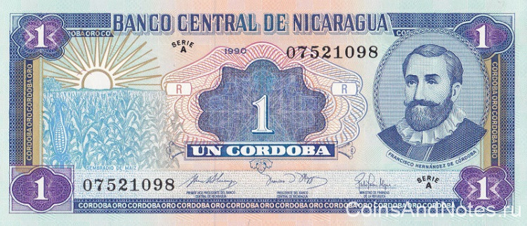 1 кордоба 1990 года. Никарагуа. р173(1)