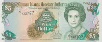 Банкнота 5 долларов 2001 года. Каймановы острова. р27