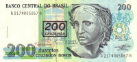 Банкнота 200 крузейро 1990 года. Бразилия. р225b