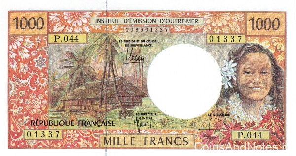 1000 франков 1992-2013 годов. Тихоокеанские территорие. р2к