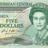 5 долларов 1988-1993 годов. Карибские острова. р22к(1)