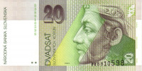 20 крон 1993 года. Словакия. р20а