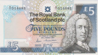 Банкнота 5 фунтов 1987 года. Шотландия. р347а