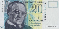 Банкнота 20 марок 1993 года. Финляндия. р122(8)