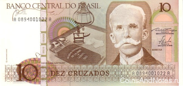10 крузадо 1986-1987 годов. Бразилия. р209a