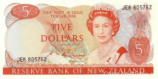 5 долларов 1981-1992 годов. Новая Зеландия. р171b