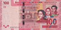 100 боливиано 28.11.1986 года. Боливия. р new
