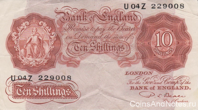 10 шиллингов 1948-1960 годов. Великобритания. р368b