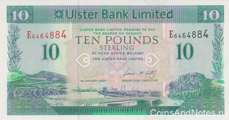 10 фунтов 2007 года. Северная Ирландия. р341а