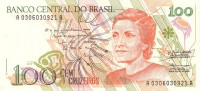 100 крузейро 1990 года. Бразилия. р228