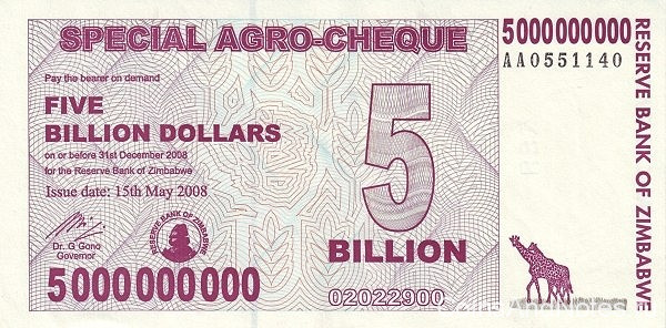 5 миллиардов долларов 2008 года. Зимбабве. р61