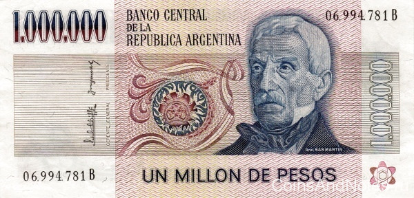 1 000 000 песо 1981-1983 годов. Аргентина. р310(3)
