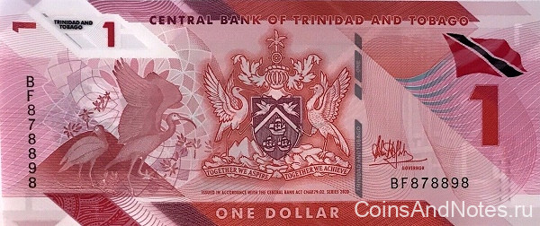 1 доллар 2020 года. Тринидад и Тобаго. р new