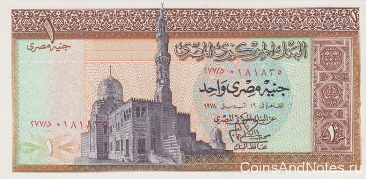 1 фунт 1978 года. Египет. р44с