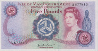 Банкнота 5 фунтов 1974 года. Остров Мэн. р30b