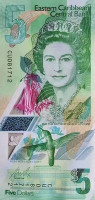 Банкнота 5 долларов 2021 года. Карибские острова. р new