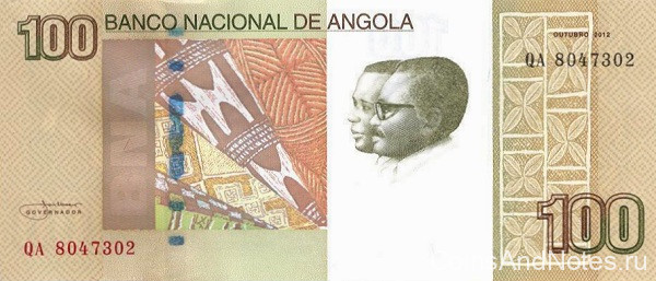 100 кванз 2012 года. Ангола. р153
