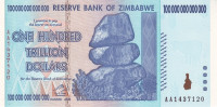 Банкнота 100 триллионов долларов 2008 года. Зимбабве. р91