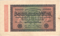 20 000 марок 1923 года. Германия. p85b