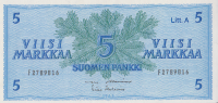 5 марок 1963 года. Финляндия. р103а(68)