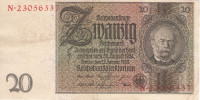 20 рейхсмарок 22.01.1929 года. Германия. р181а(1-1)