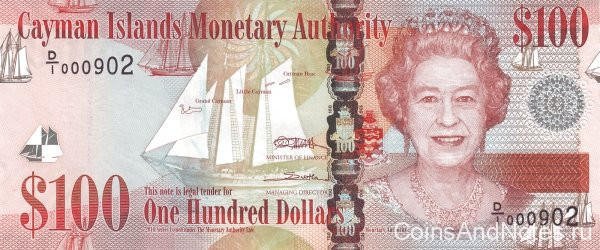 100 долларов 2010 года. Каймановы острова. р43